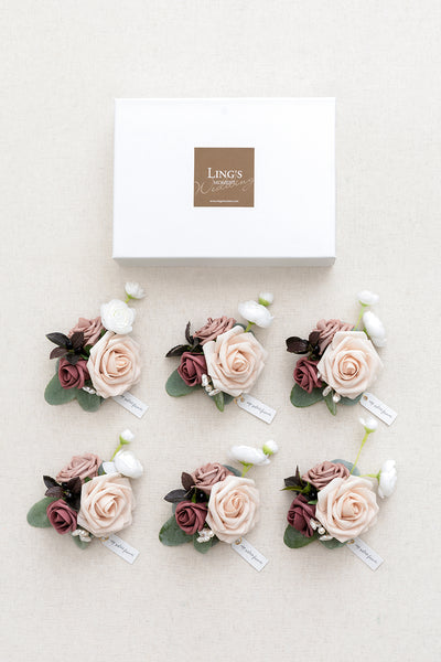 Wrist Corsages in Dusty Rose & Mauve