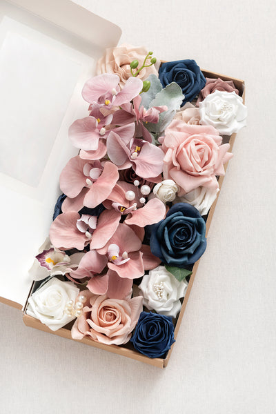 DIY Designer Flower Boxes in Dusty Rose & Navy