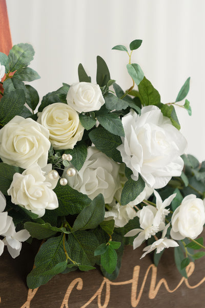 Flower Sign Decor in White & Sage