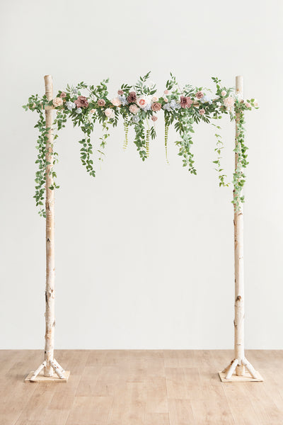 6.5ft Flower Garland with Hanging Rose Leaves in English Pastel | Clearance