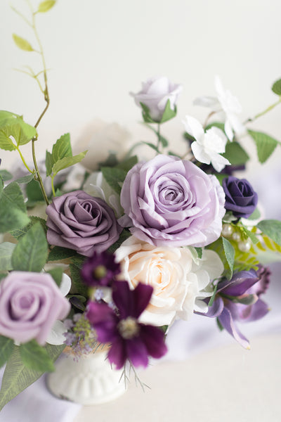Large Floral Centerpiece Set in Lilac & Gold