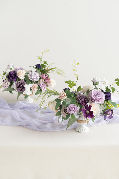 Large Floral Centerpiece Set in Lilac & Gold