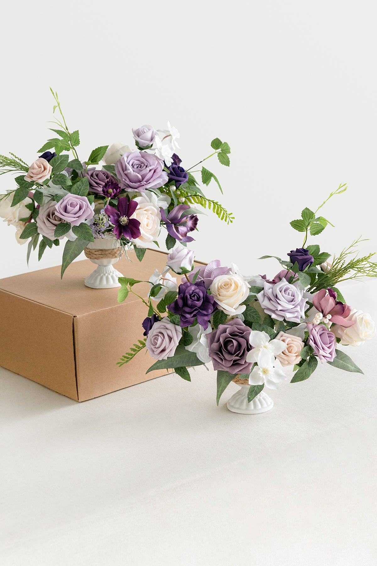 Large Floral Centerpiece Set in Lilac & Gold