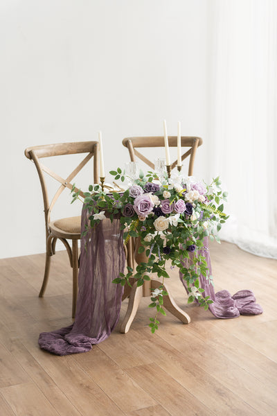 Sweetheart Table Floral Swags in Lilac & Gold