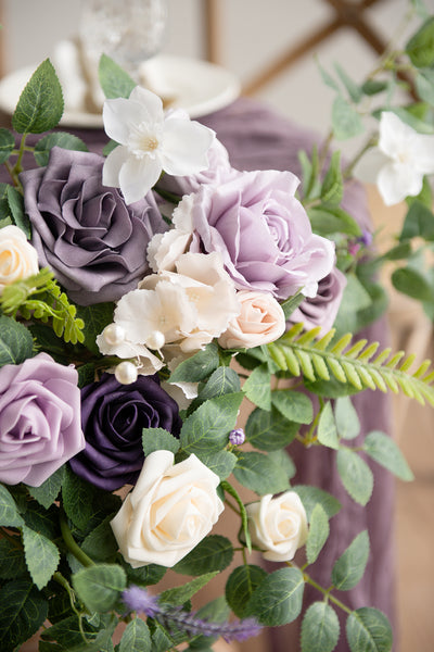 Sweetheart Table Floral Swags in Lilac & Gold