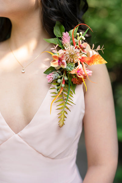 Shoulder Corsages in Tropical Citrus & Pink | Clearance