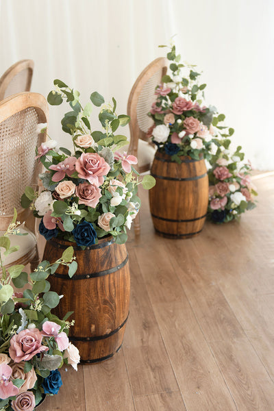 Free-Standing Flower Arrangements in Dusty Rose & Navy | Clearance