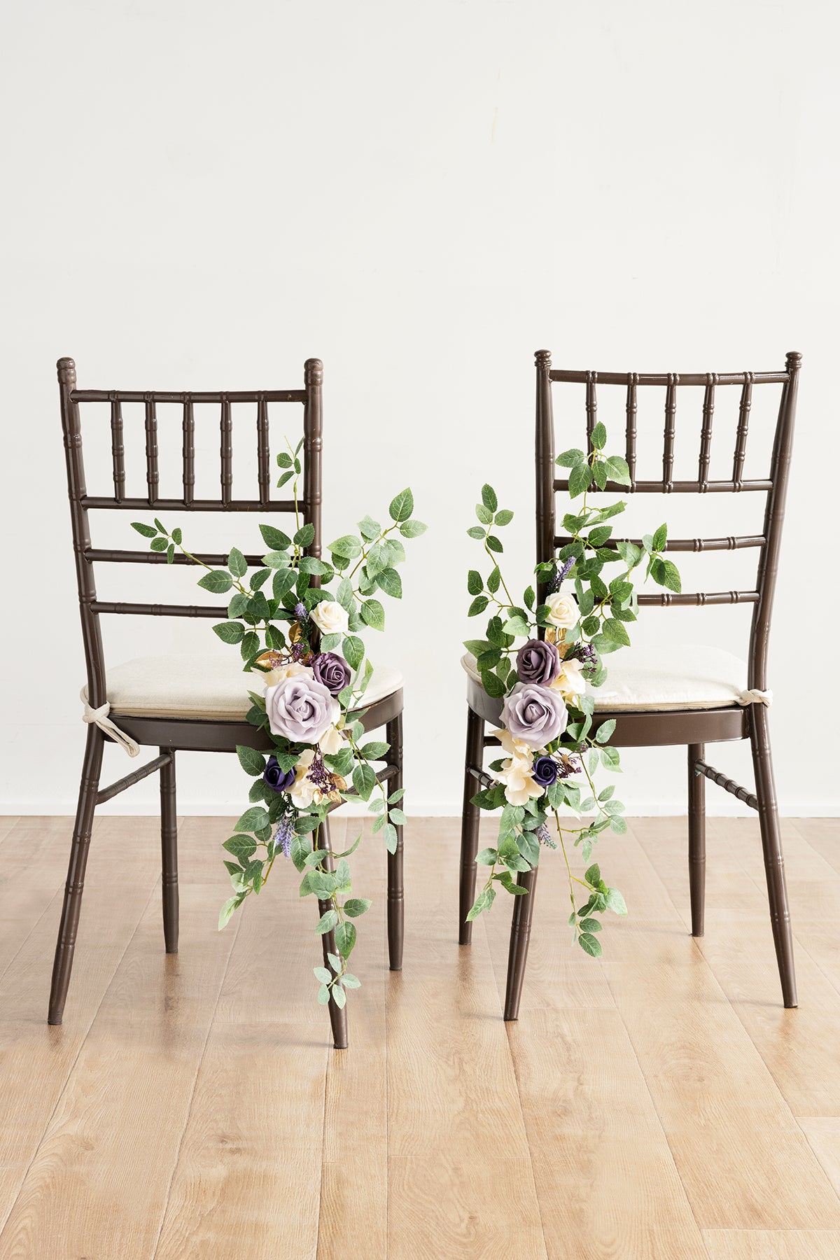 Wedding Aisle Chair Flower Decoration in Lilac & Gold | Clearance