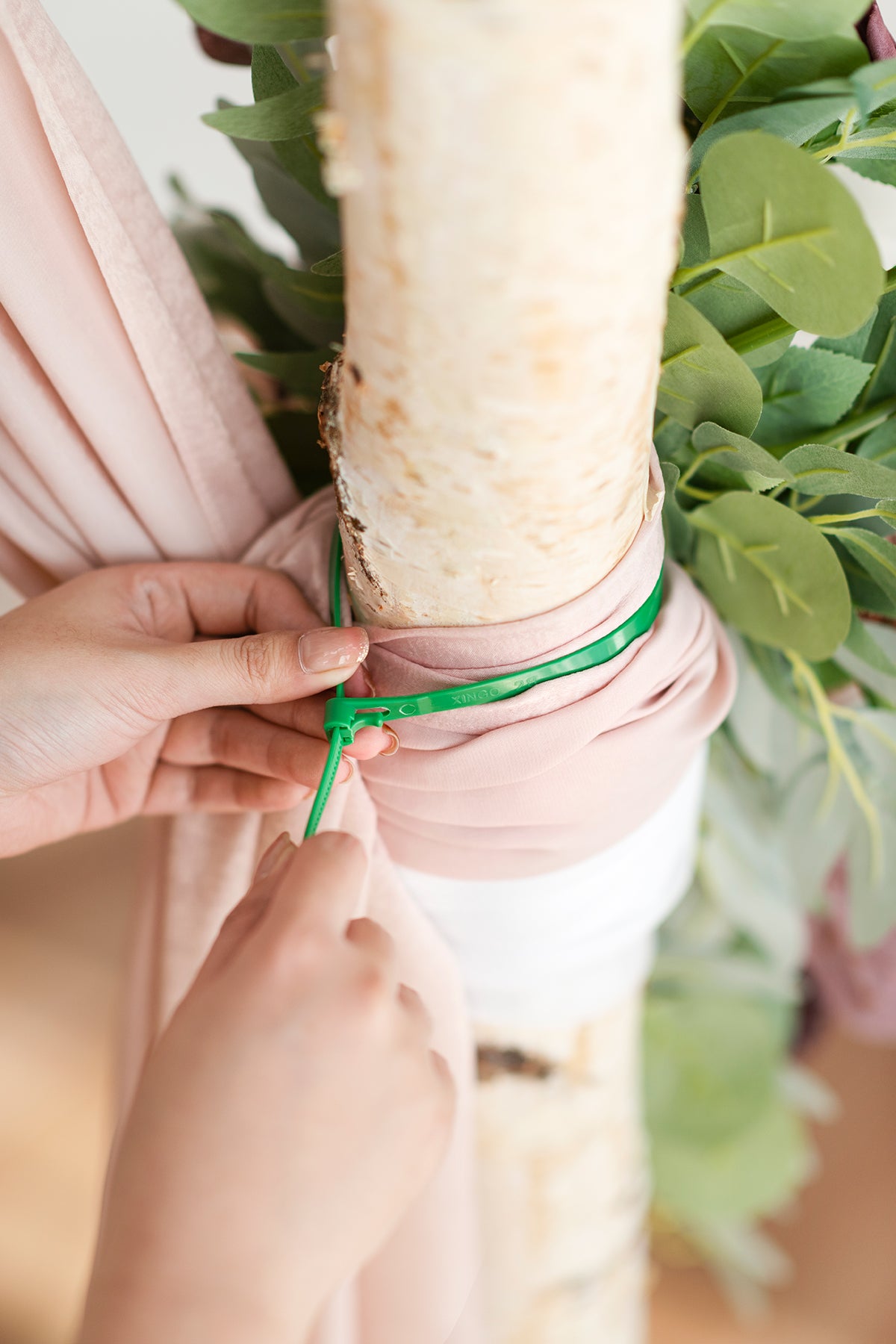 Flower Arch Decor with Drapes in Dusty Rose & Mauve