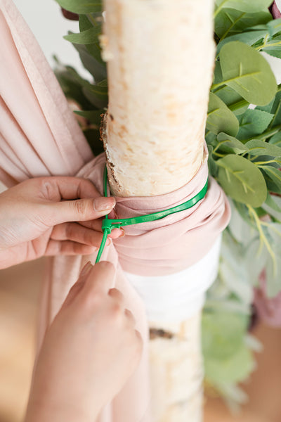 Flower Arch Decor with Drapes in Dusty Rose & Mauve