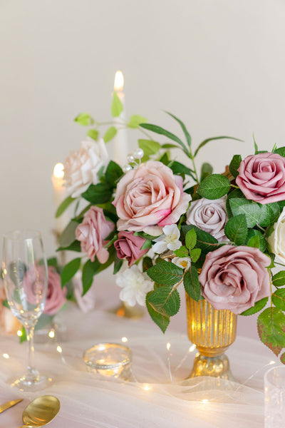 DIY Supporting Flower Boxes in Dusty Rose & Navy