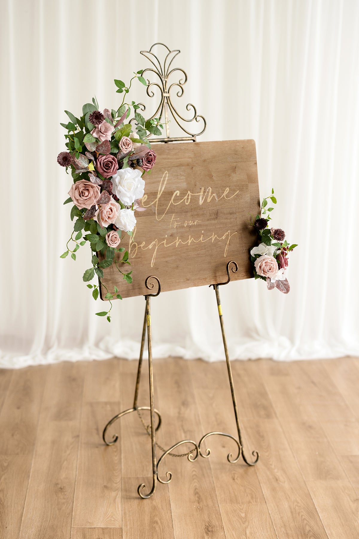 Combo Set Flower Sign Decor in Dusty Rose & Mauve | Clearance