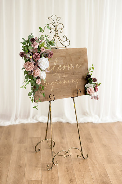 Combo Set Flower Sign Decor in Dusty Rose & Mauve | Clearance
