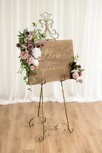 Flower Sign Decor in Dusty Rose & Mauve