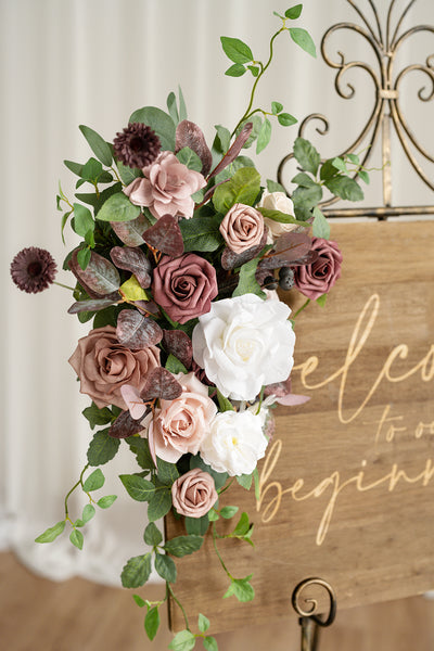 Combo Set Flower Sign Decor in Dusty Rose & Mauve | Clearance