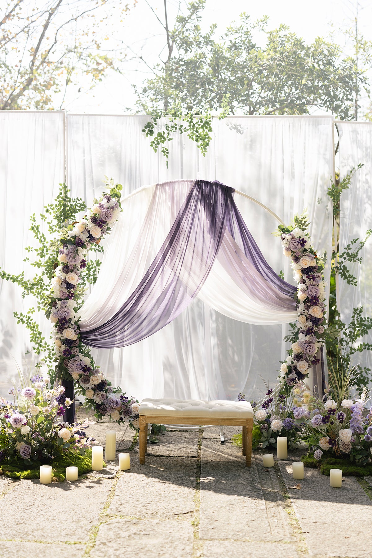 Flower Arrangements for Arch Decor in Lilac & Gold | Clearance