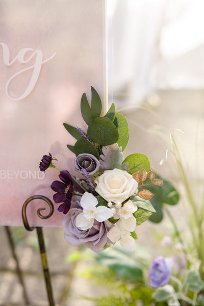 Combo Set Flower Sign Decor in Lilac & Gold