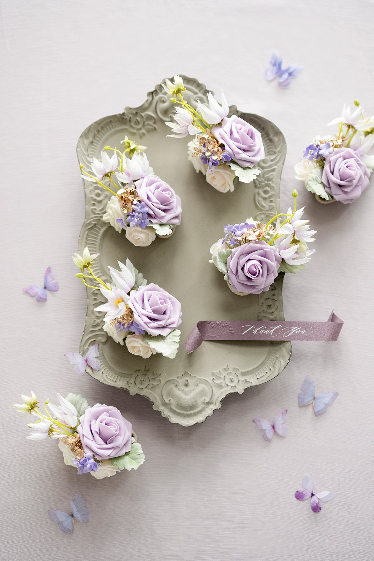 Pre-Arranged Bridal Flower Package in Lilac & Gold