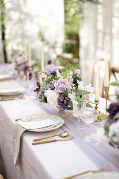 Large Floral Centerpiece Set in Lilac & Gold
