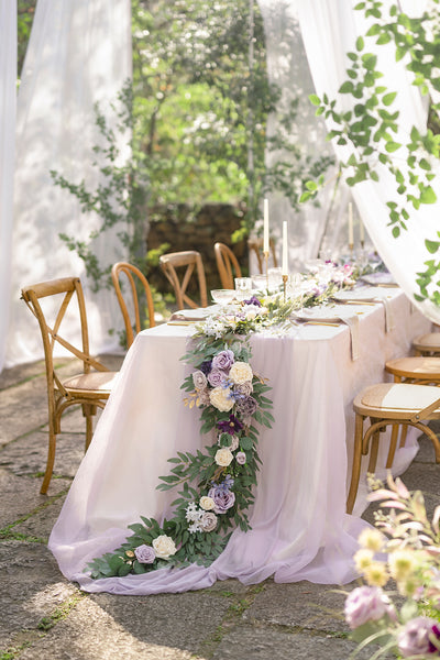 6ft Flower Garland in Lilac & Gold