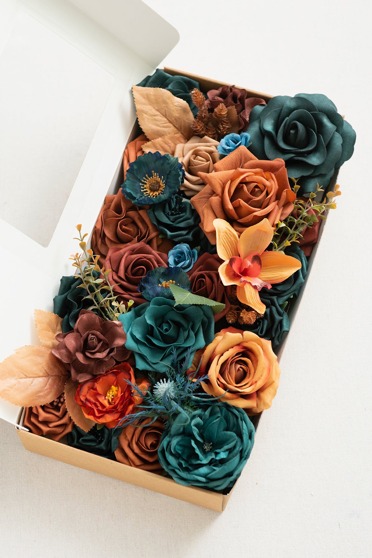 DIY Designer Flower Boxes in Dark Teal & Burnt Orange