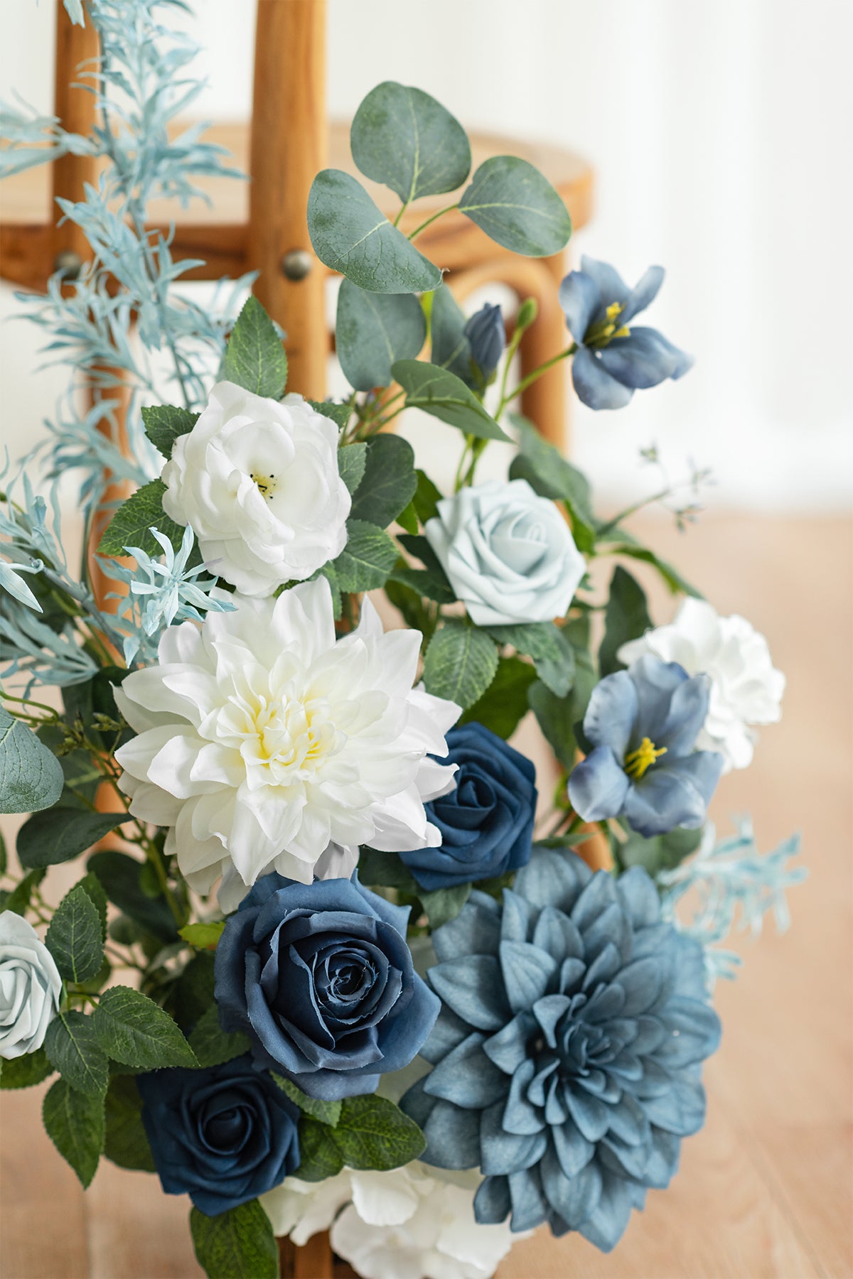 Wedding Aisle Runner Flower Arrangement in Dusty Blue & Navy | Clearance