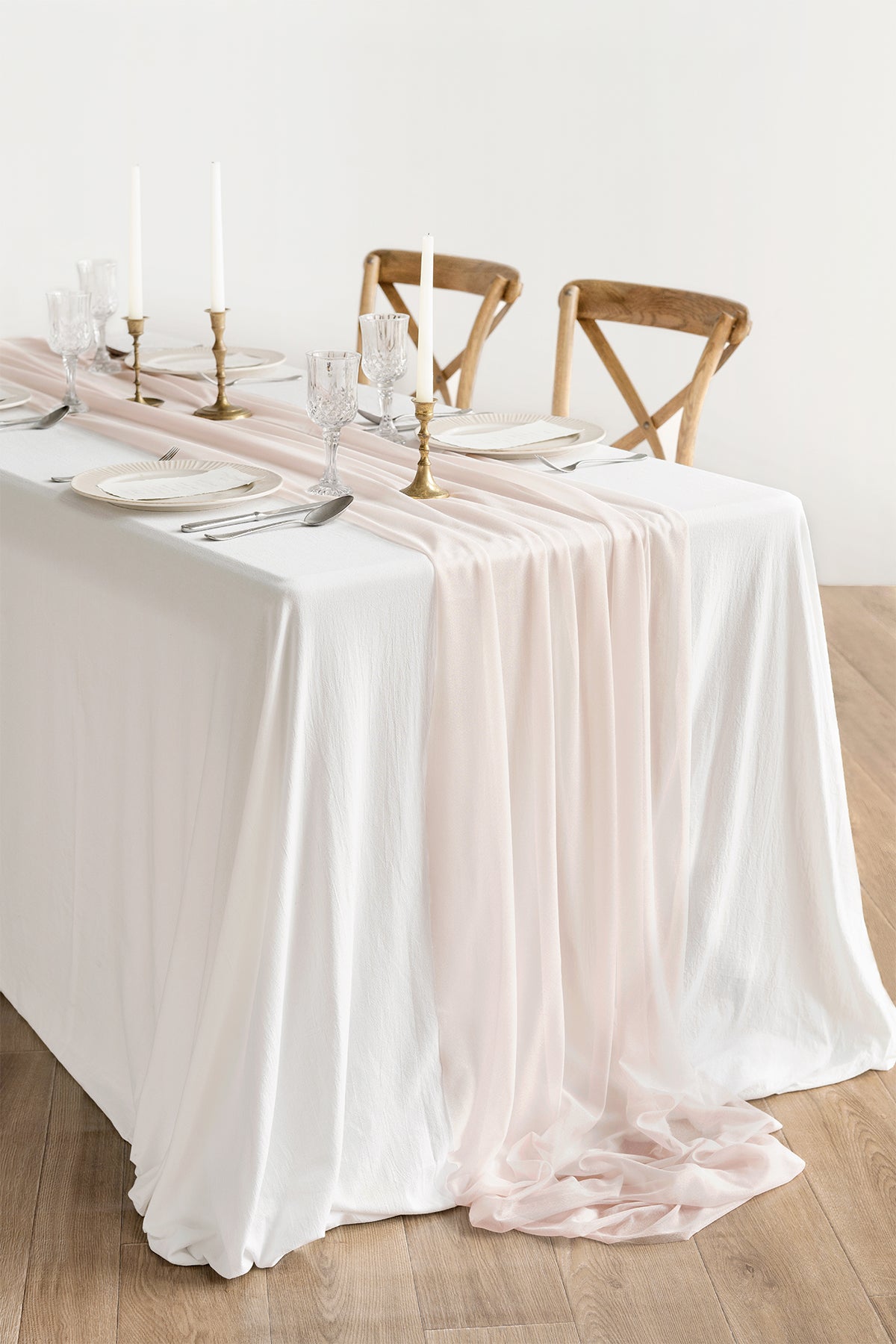 Table Linens in Blush & Cream