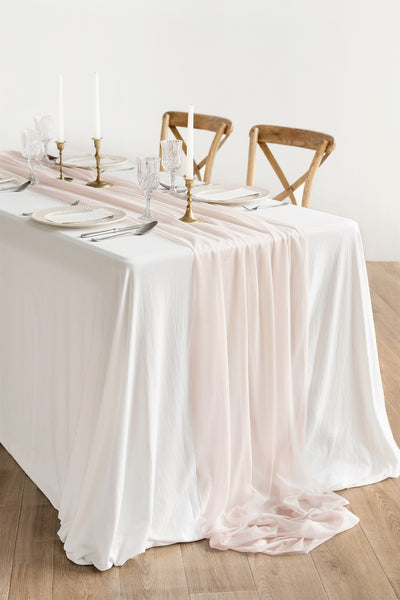 Table Linens in Blush & Cream
