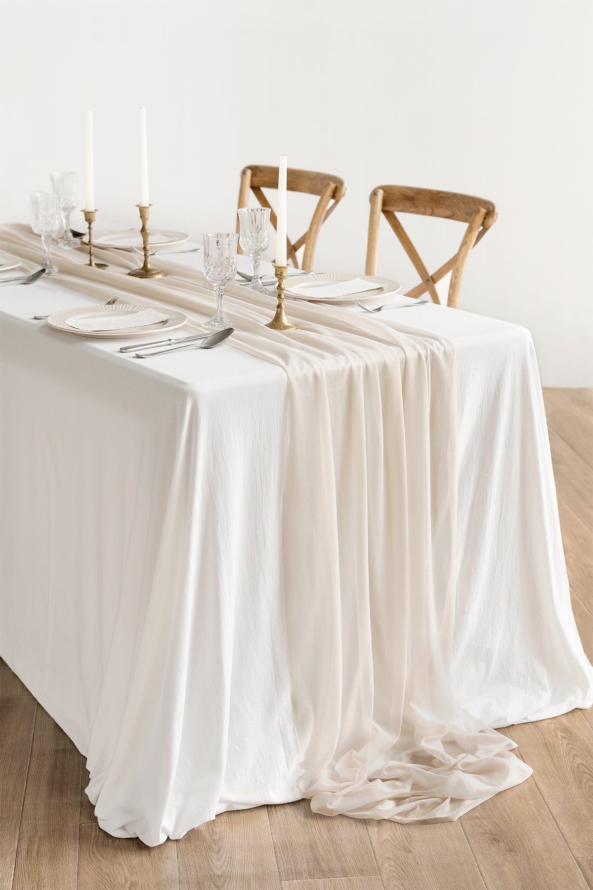 Table Linens in Blush & Cream