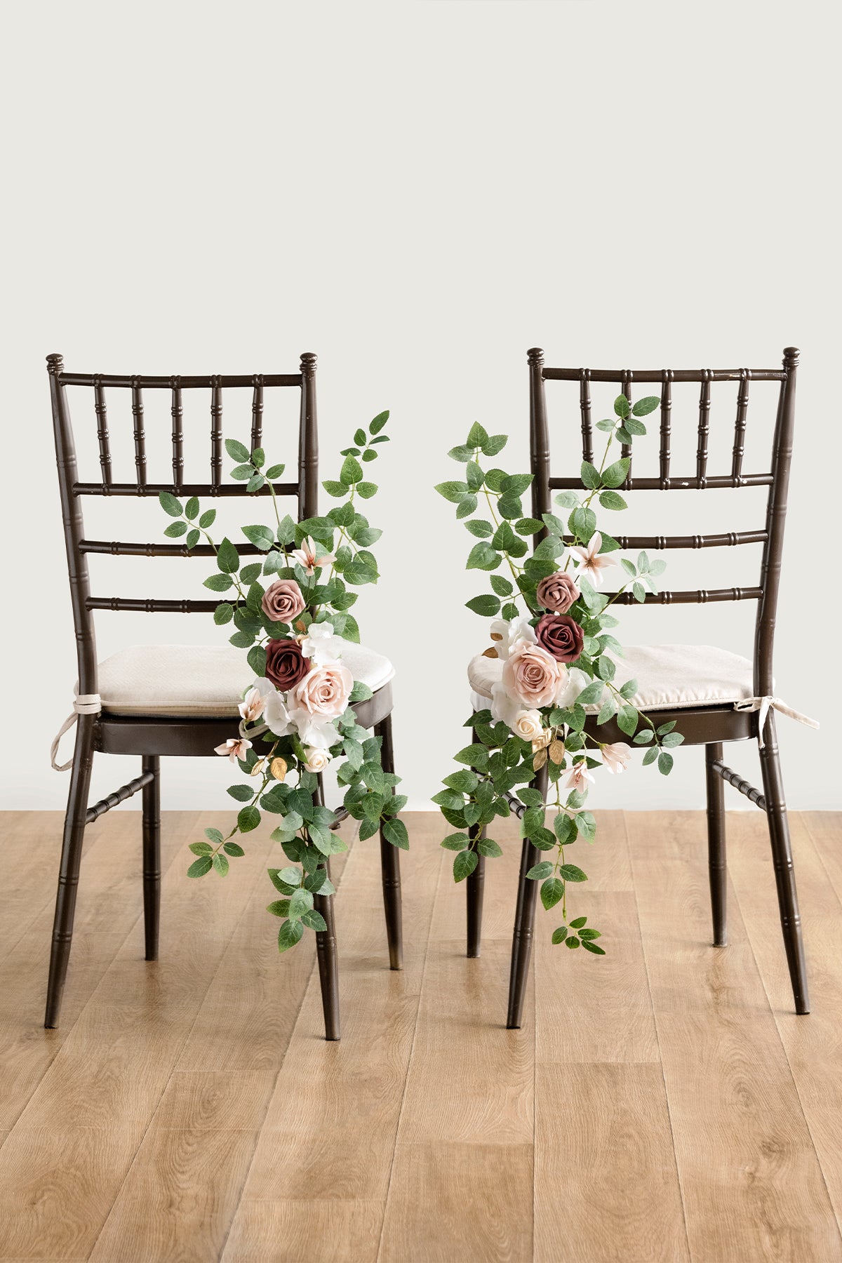 Wedding Aisle Chair Flower Decoration in Dusty Rose & Mauve | Clearance
