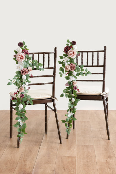 Wedding Hanging Chair Back Decoration in Dusty Rose & Mauve