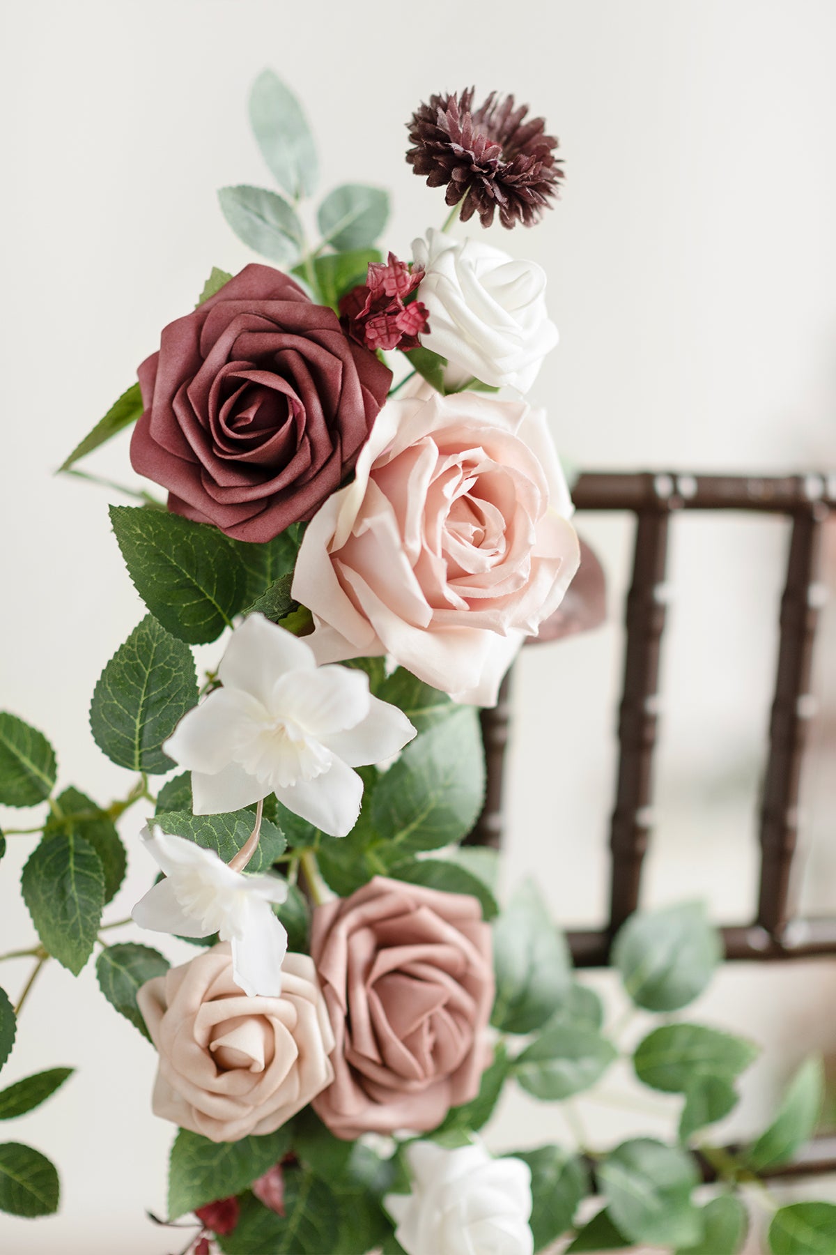 Wedding Hanging Chair Back Decoration in Dusty Rose & Mauve