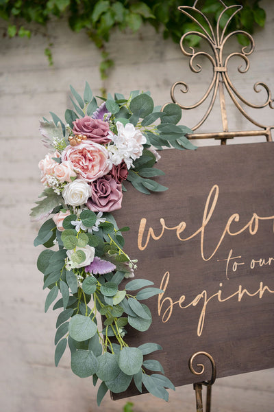 Flower Sign Decor in Dusty Rose & Cream