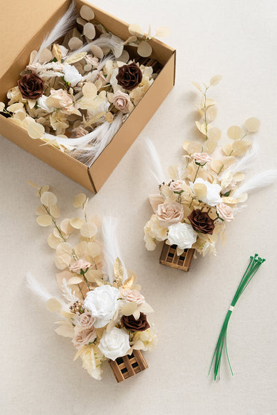 Wedding Aisle Runner Flower Arrangement in White & Beige | Clearance