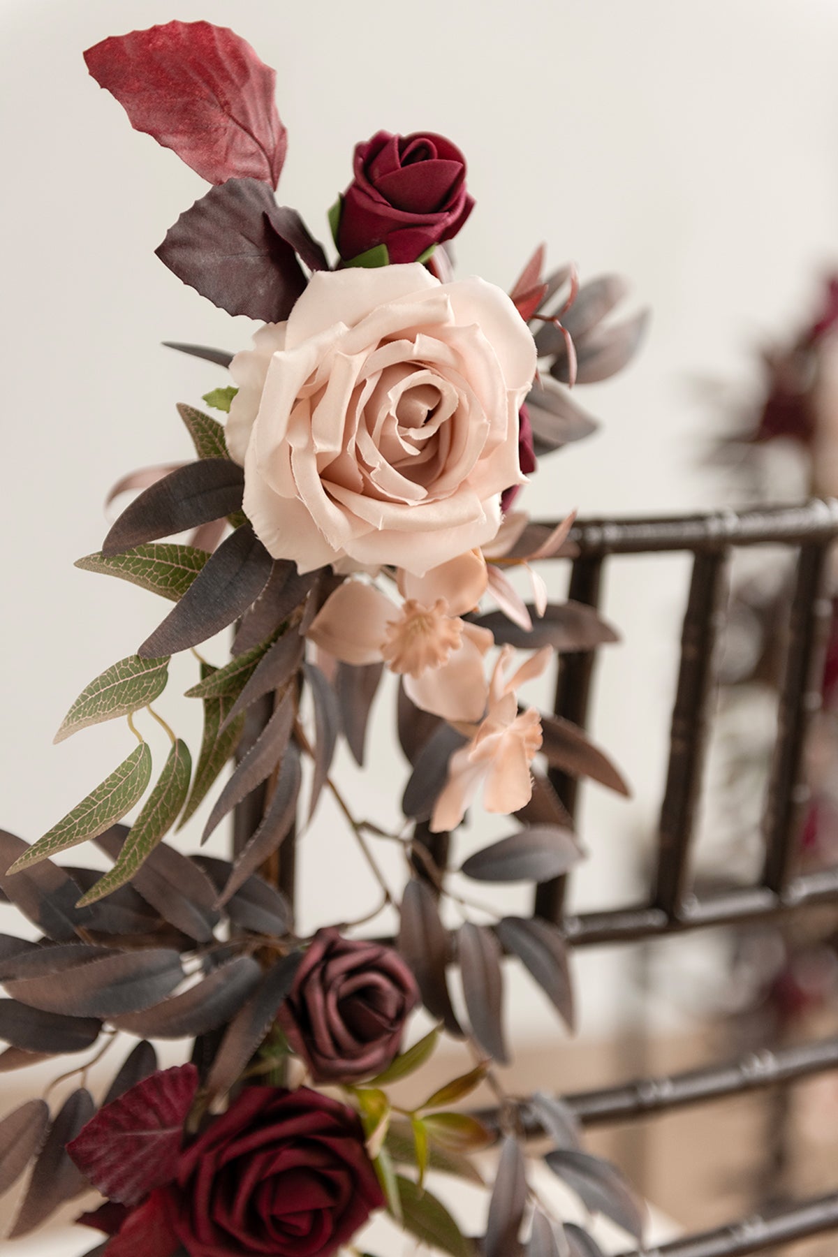 Wedding Hanging Chair Back Decoration in Burgundy & Dusty Rose