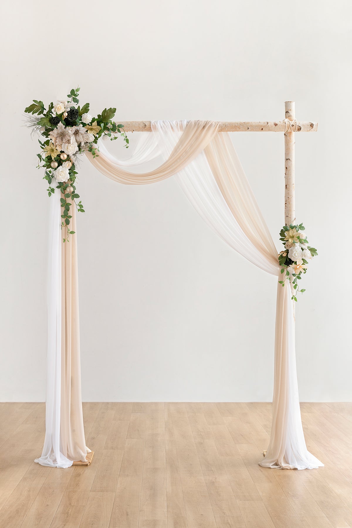 Flower Arch Decor with Drape in Champagne Christmas | Clearance