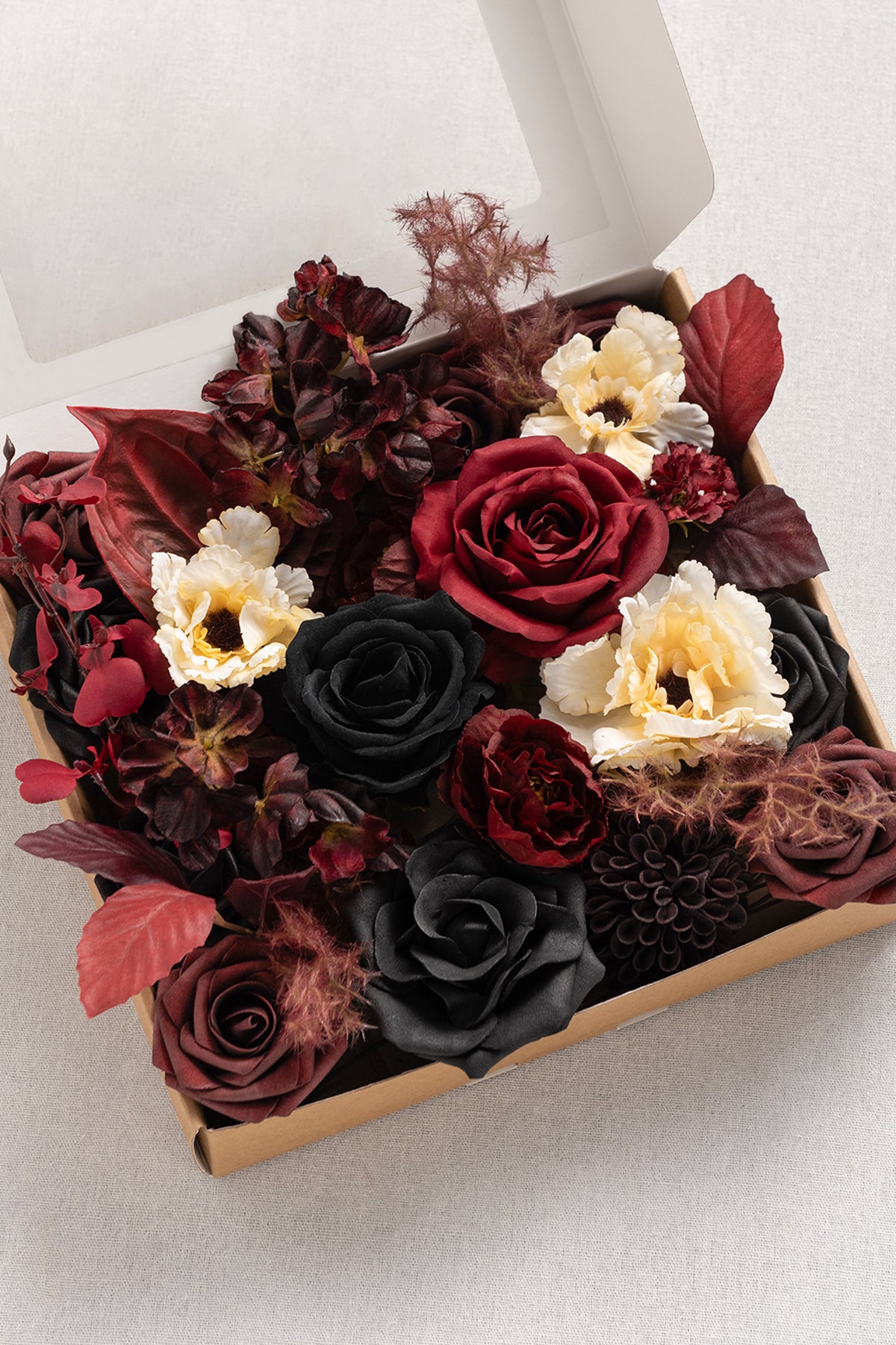 Moody Burgundy & Black Artificial Flowers and Greenery Deluxe