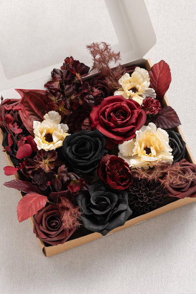 DIY Designer Flower Boxes in Moody Burgundy & Black