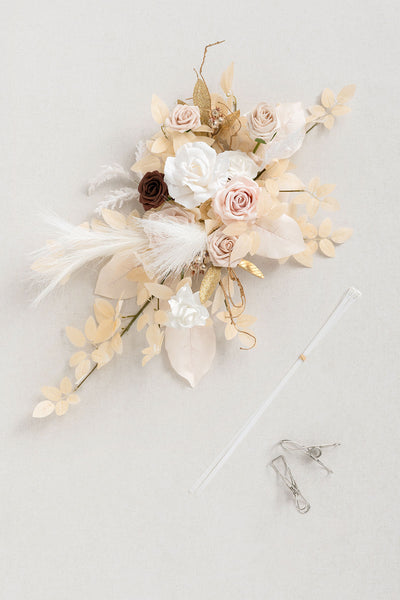 Flower Sign Decor in White & Beige | Clearance