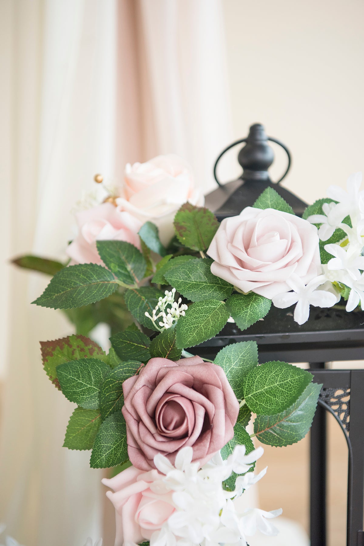 2ft Flower Garlands in Blush & Cream