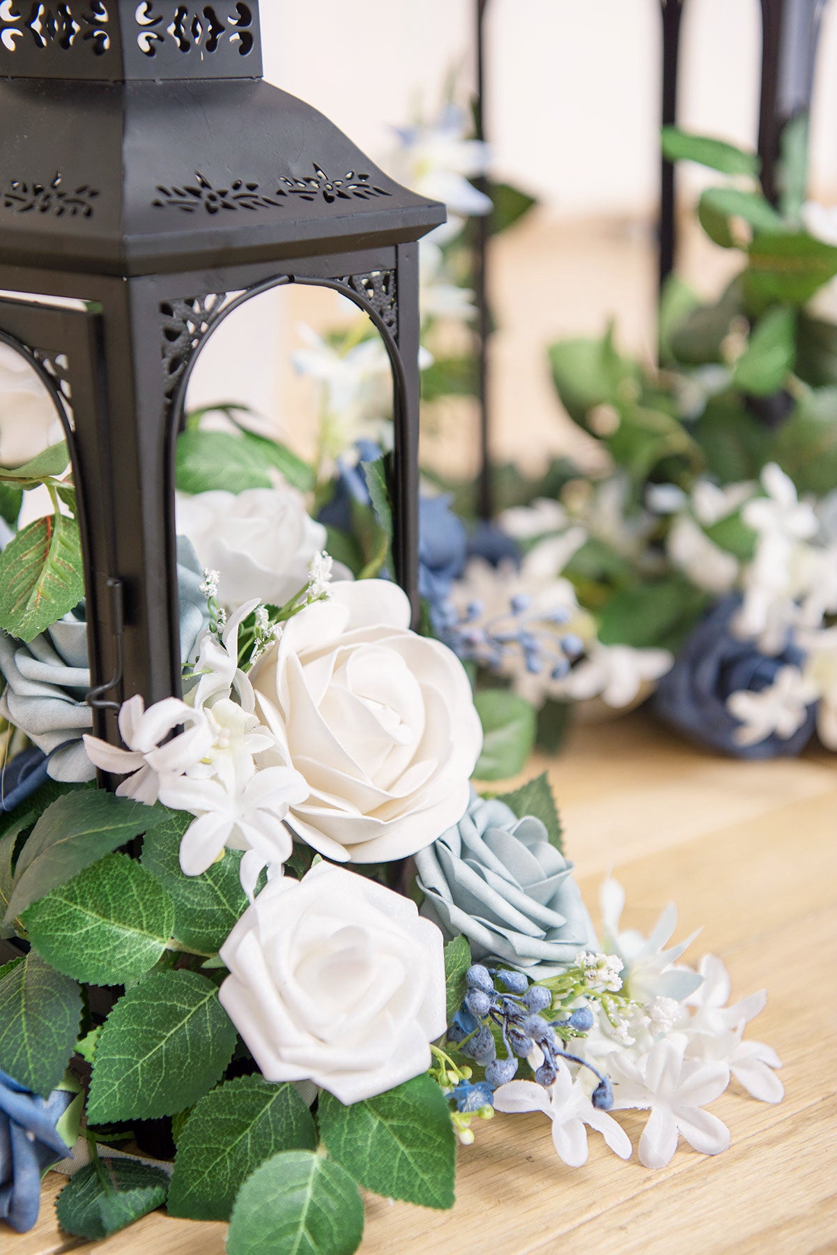 2ft Flower Garlands in Dusty Blue & Navy