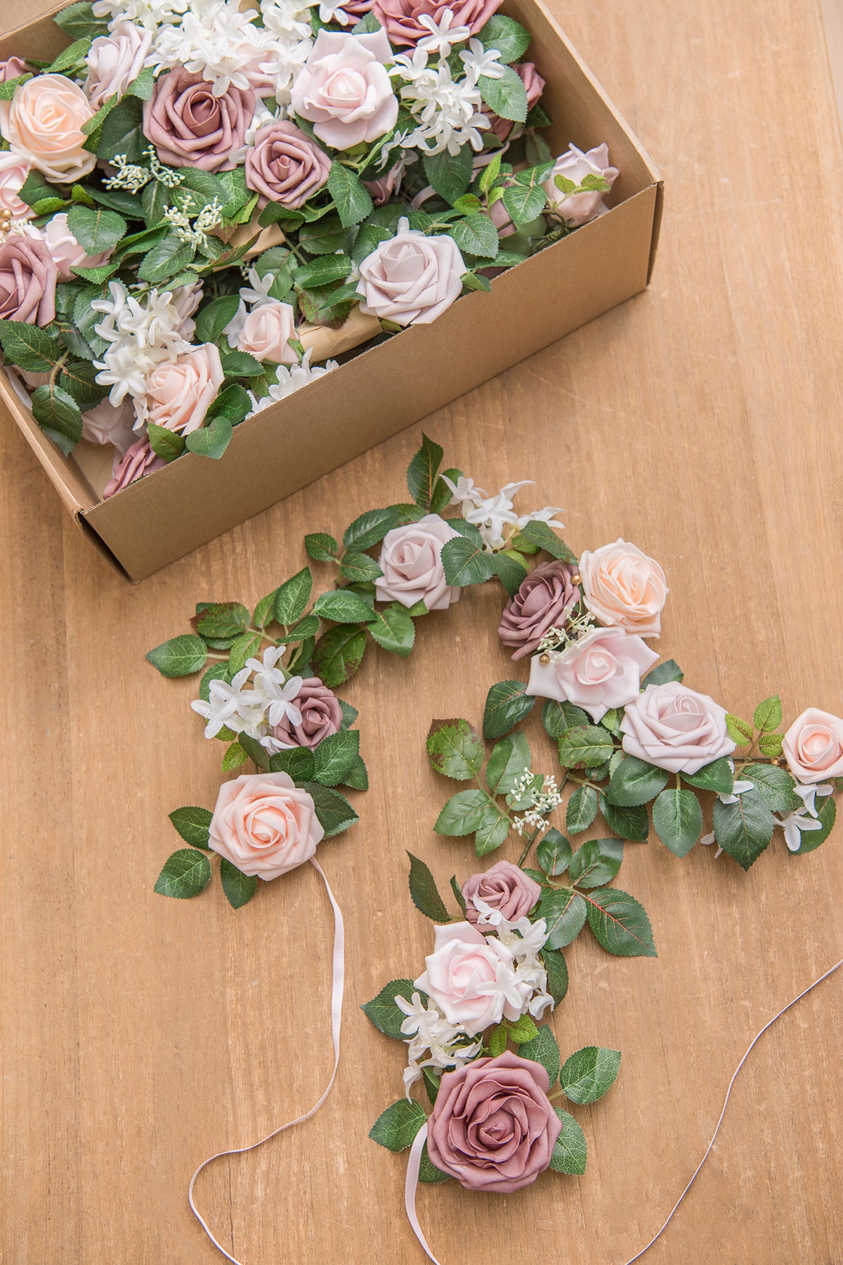 2ft Flower Garlands in Blush & Cream