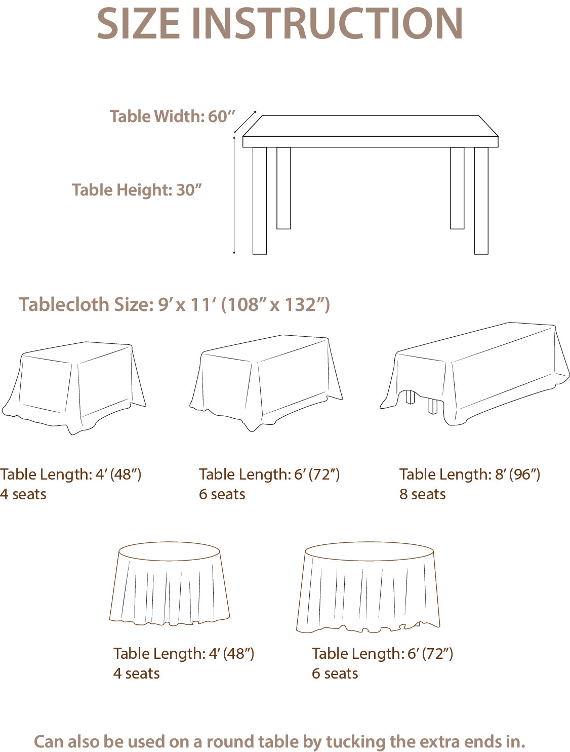 Table Linens in Emerald & Tawny Beige