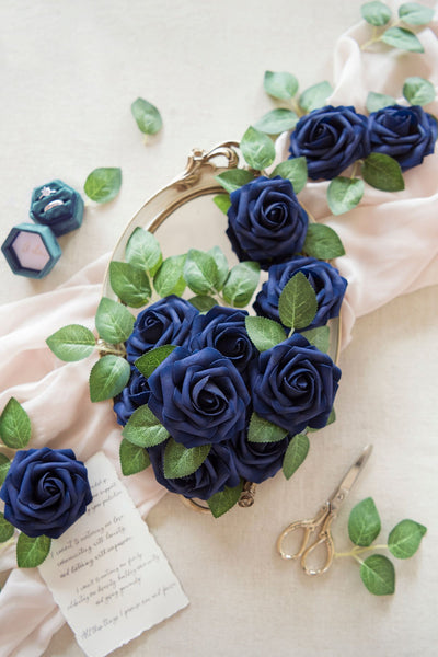 Dusty Rose & Navy Wedding Flower & Greenery