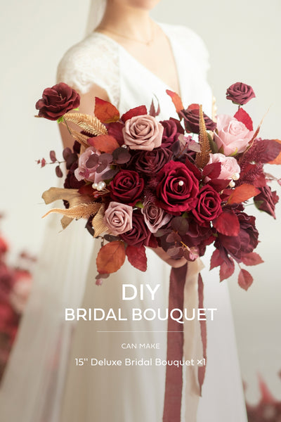 DIY Wedding Flower Packages in Burgundy & Dusty Rose | Clearance