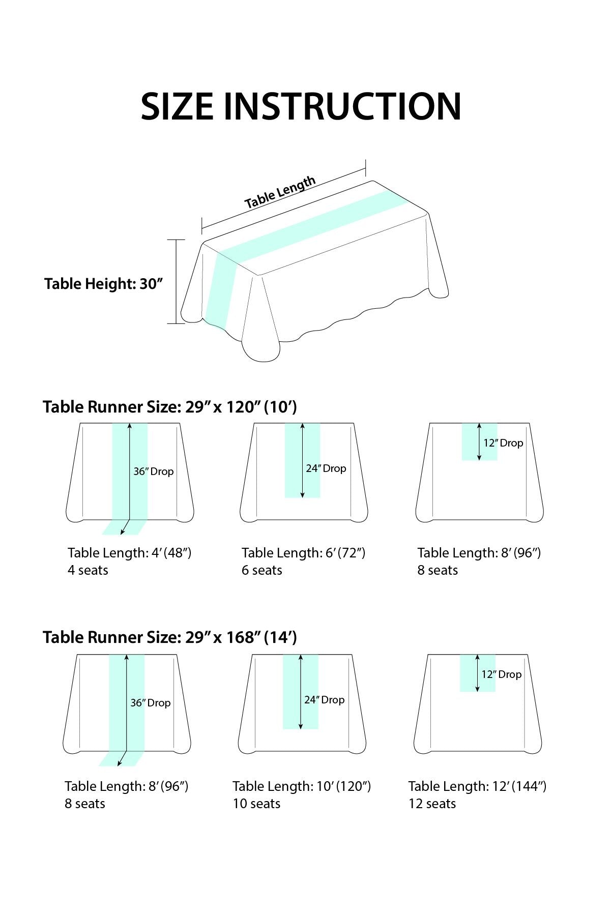 Table Runners in Dark Teal & Burnt Orange