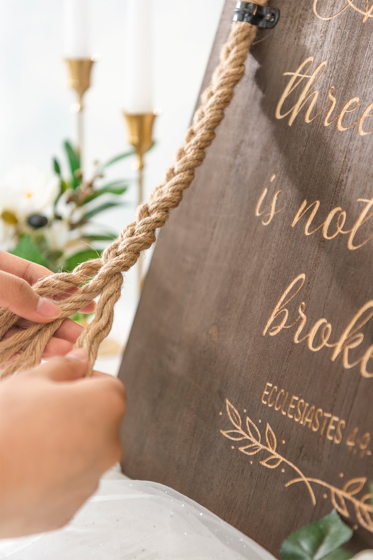 Strand of Three Cords Wedding Ceremony Sign - A Cord of Three Strands is not Easily Broken