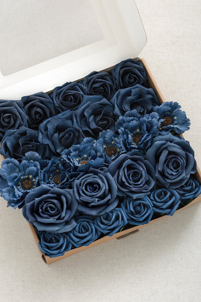 DIY Supporting Flower Boxes in Burgundy & Navy