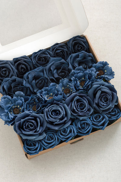 DIY Supporting Flower Boxes in Dusty Rose & Navy