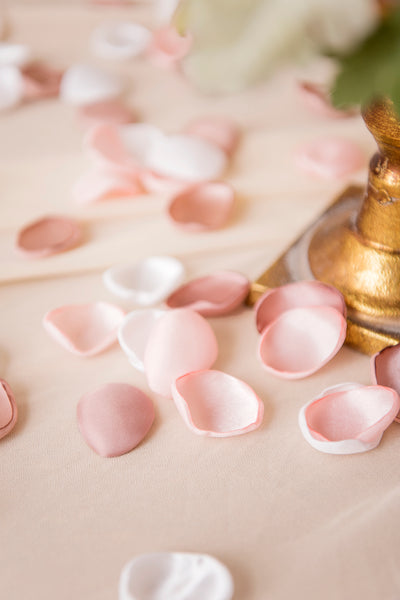 Silk Rose Petals in Blush & Pink
